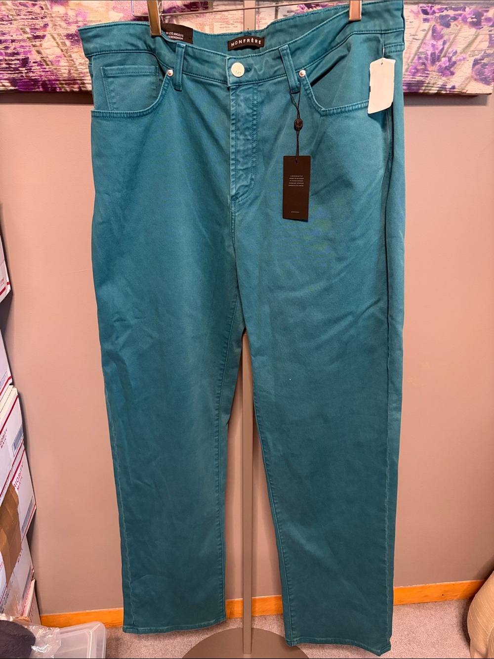 Monfrere Jayden Turquoise Straight Leg Jeans NWT